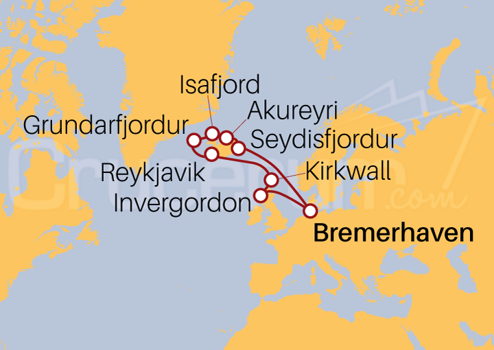 Itinerario Crucero Islandia y Reino Unido