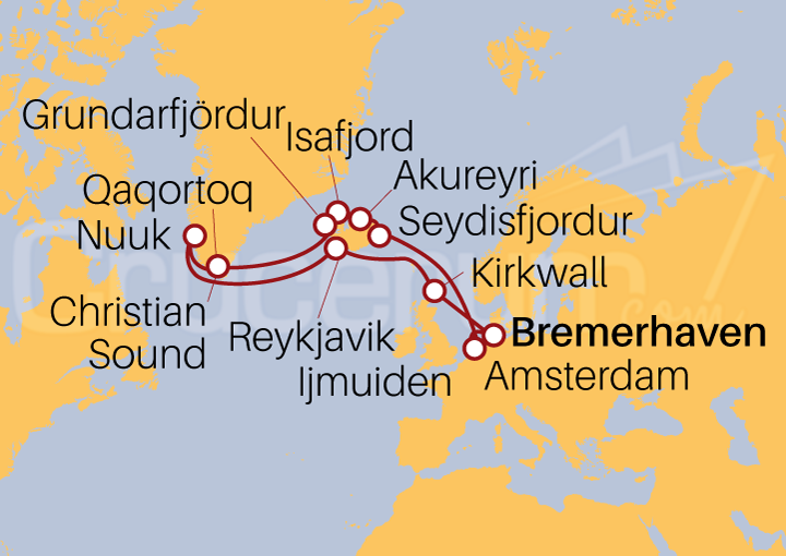 Itinerario Crucero Islandia y Groenlandia II