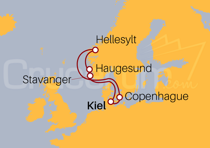 Itinerario Crucero Crucero Fiordos Noruegos II 2023