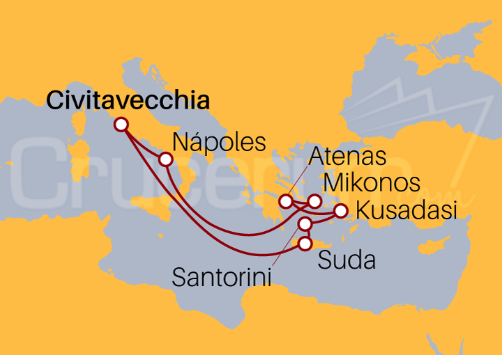Itinerario Crucero Italia e Islas Griegas y Turquía