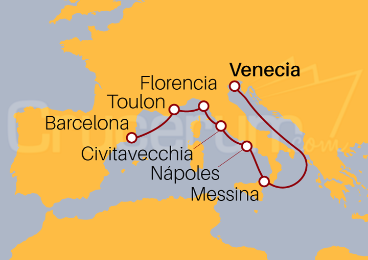 Itinerario Crucero De Venecia a Barcelona I