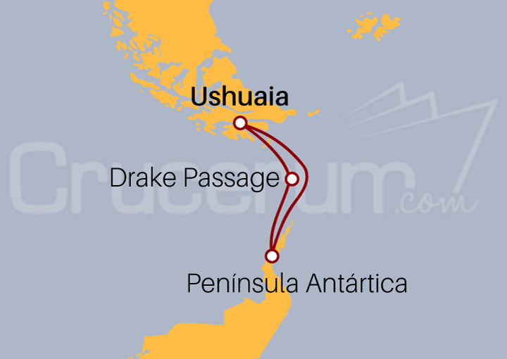 Itinerario Crucero Península Antártica desde Ushuaia