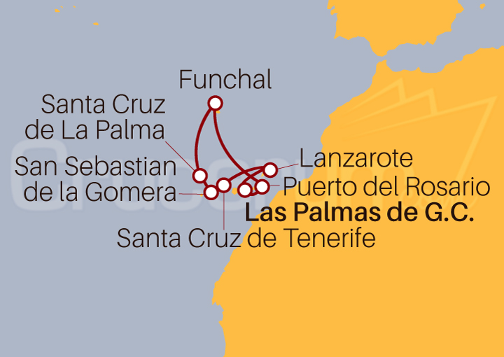 Itinerario Crucero Crucero por las  Islas Canarias