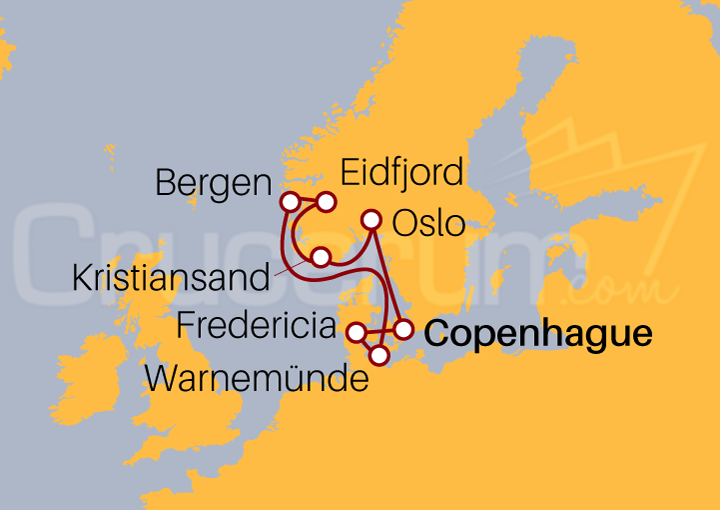 Itinerario Crucero Fiordos Noruegos