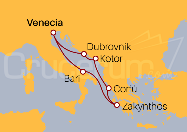 Itinerario Crucero Crucero desde Venecia 2023