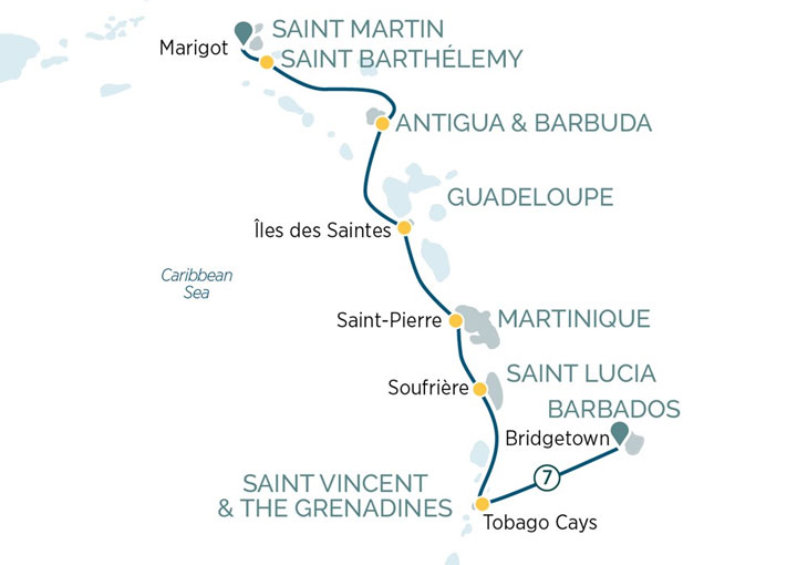 Itinerario Crucero Caribe Oriental con San Bartolomé
