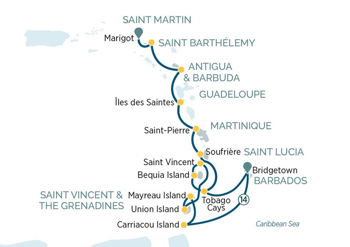 Itinerario Crucero Caribe Oriental y Granadinas I