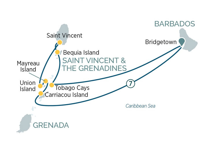 Itinerario Crucero Aventura por las Islas Granadinas