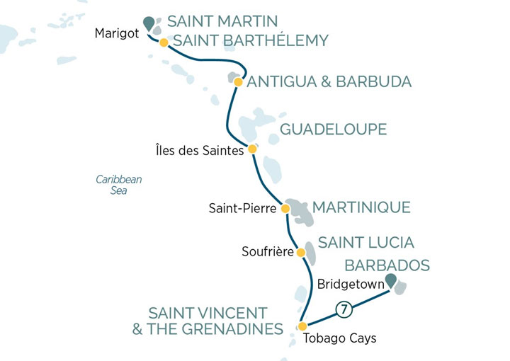 Itinerario Crucero Caribe Oriental con St. Barths