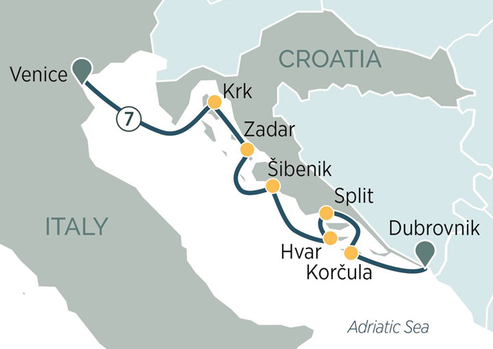 Itinerario Crucero Costa Croata y Adriático
