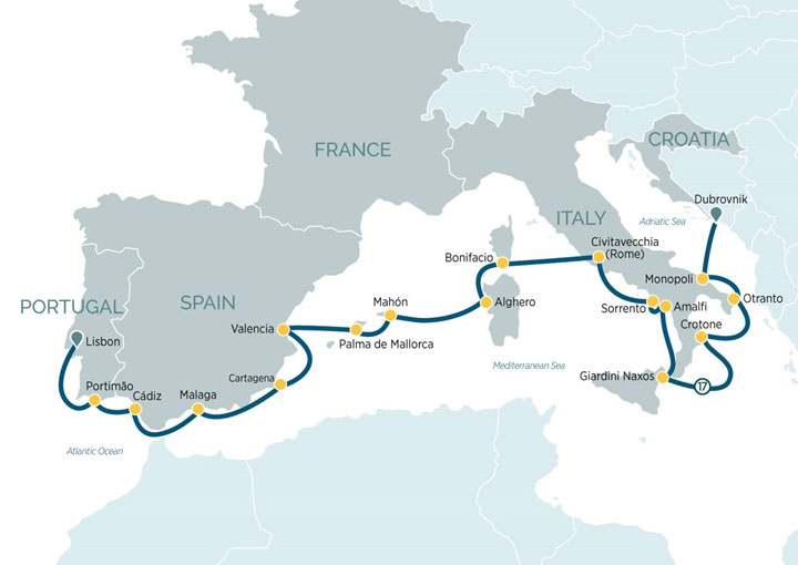Itinerario Crucero Descubre el Mediterráneo Occidental