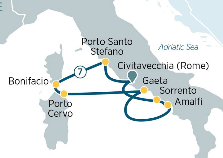 Itinerario Crucero Encantadoras costas Italianas