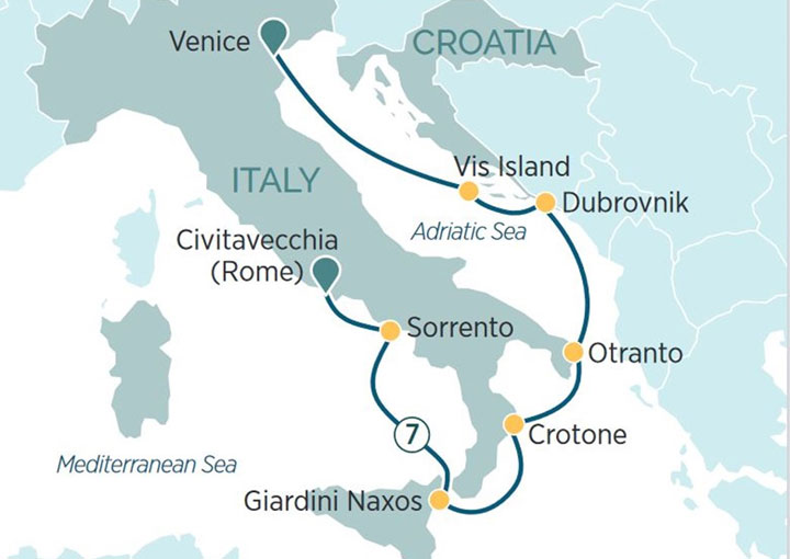 Itinerario Crucero Gemas de la Costa de Italia