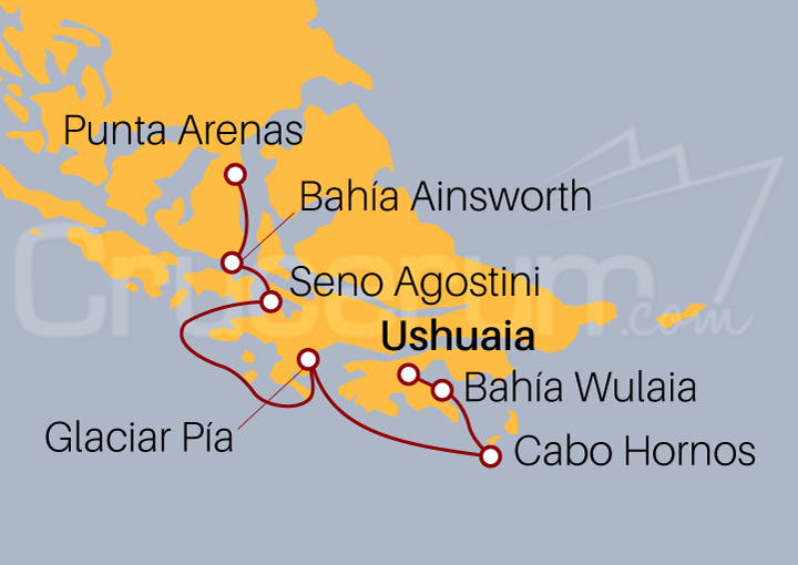 Itinerario Crucero Explora la Patagonia