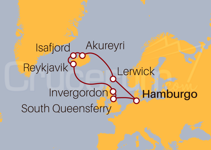 Itinerario Crucero Crucero por Islandia 2023