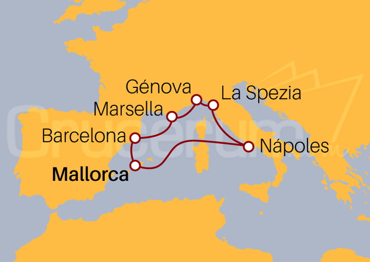 Itinerario Crucero Mediterráneo desde Mallorca