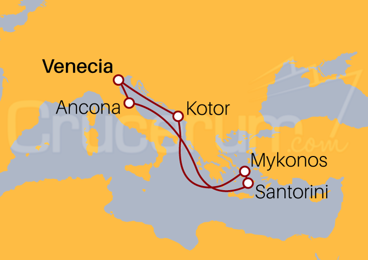 Itinerario Crucero Montenegro e Islas Griegas I