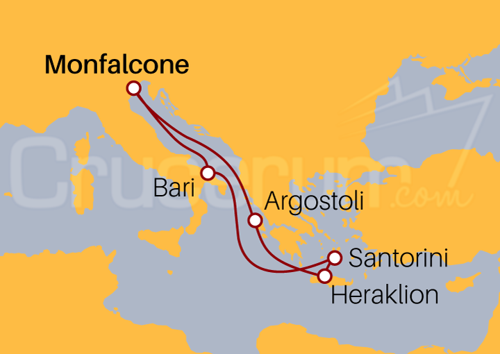 Itinerario Crucero Islas Griegas desde Monfalcone