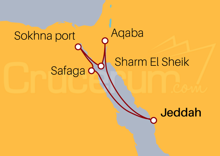 Itinerario Crucero Arabia Saudita, Jordania y Egipto