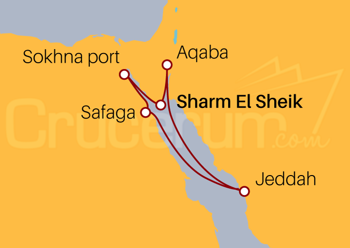 Itinerario Crucero Egipto, Arabia Saudita y Jordania