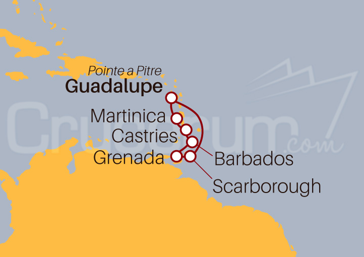 Itinerario Crucero Barbados, Santa Lucía y Martinica