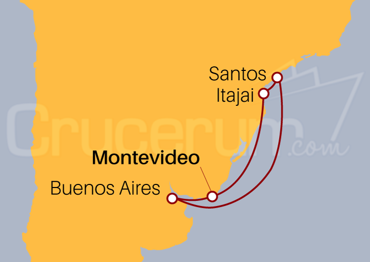 Itinerario Crucero Argentina y Brasil desde Montevideo