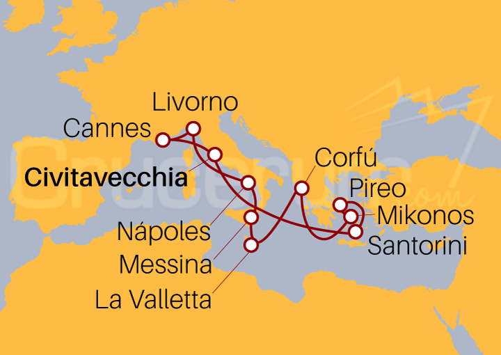 Itinerario Crucero Islas Griegas desde Civitavecchia III