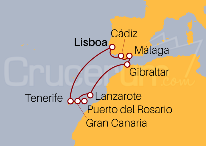 Itinerario Crucero Islas Canarias desde Lisboa I