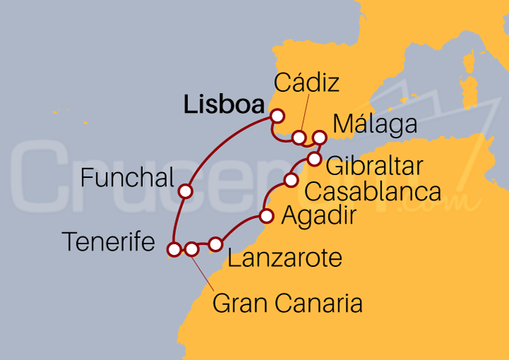 Itinerario Crucero Islas Canarias desde Lisboa IV