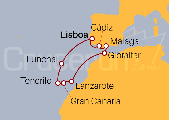 Itinerario Crucero Islas Canarias desde Lisboa V