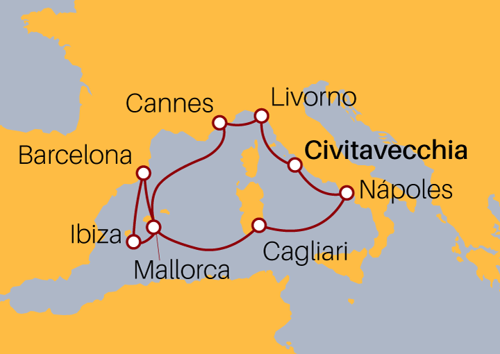 Itinerario Crucero Mediterráneo desde Roma II