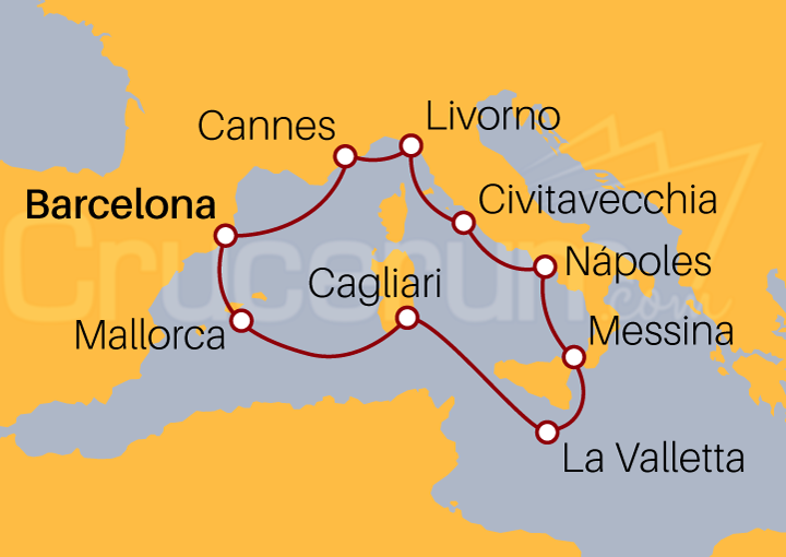 Itinerario Crucero Mediterráneo desde Barcelona II