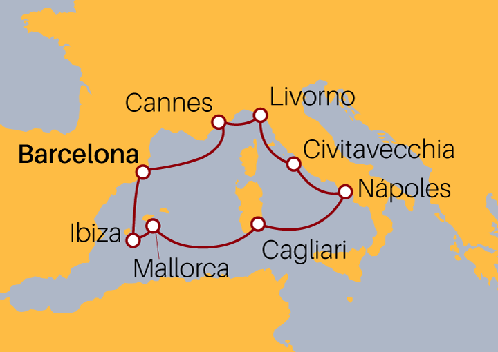 Itinerario Crucero Mediterráneo desde Barcelona III