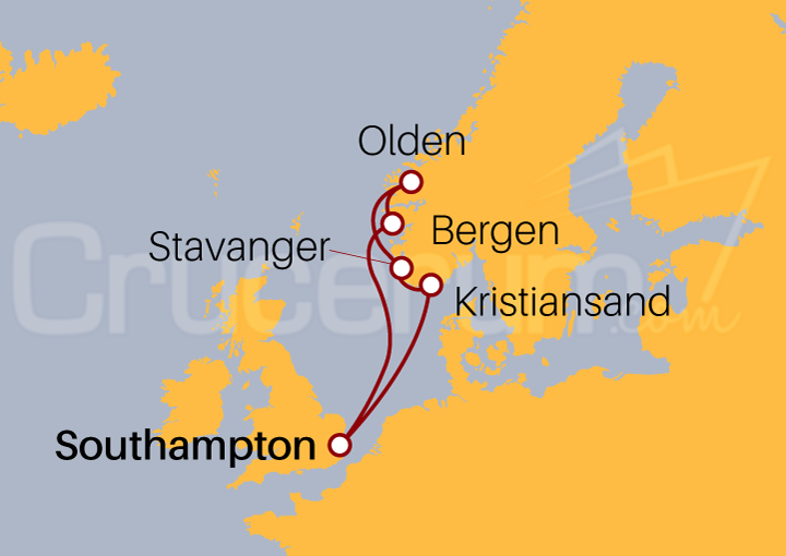Itinerario Crucero Fiordos Noruegos desde Southampton I