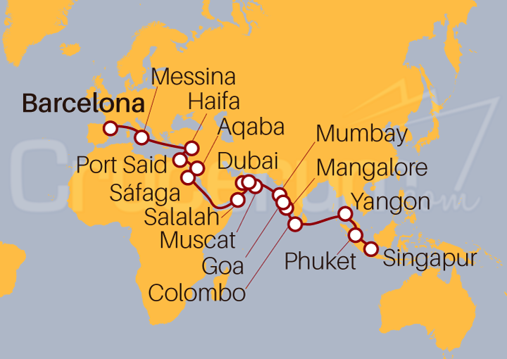 Itinerario Crucero Ruta de la Seda