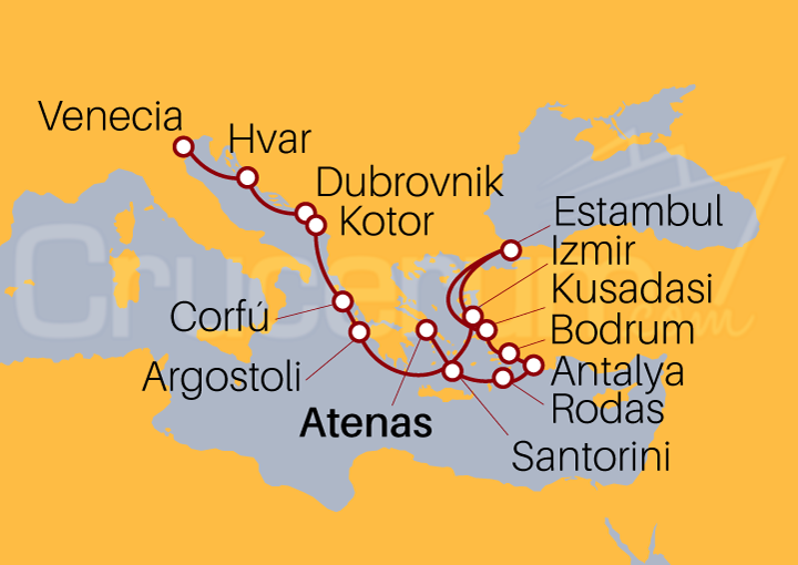 Itinerario Crucero Grandeza del Egeo y Adriático