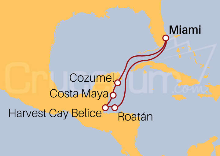 Itinerario Crucero Desde Miami por Honduras y México