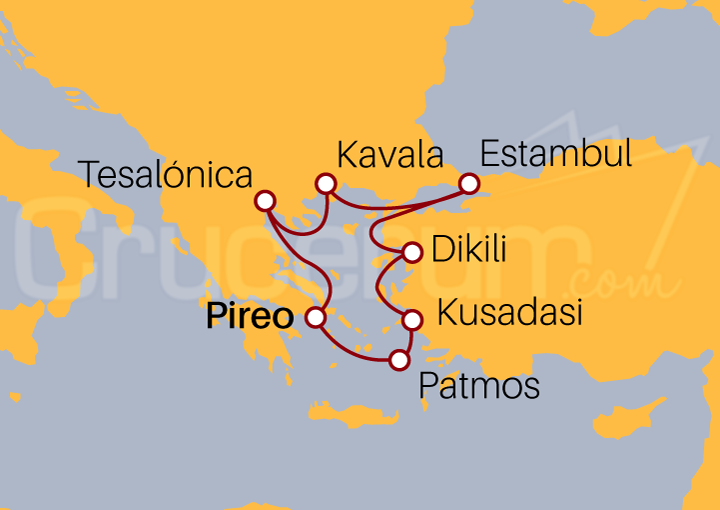 Itinerario Crucero Grecia y Turquía