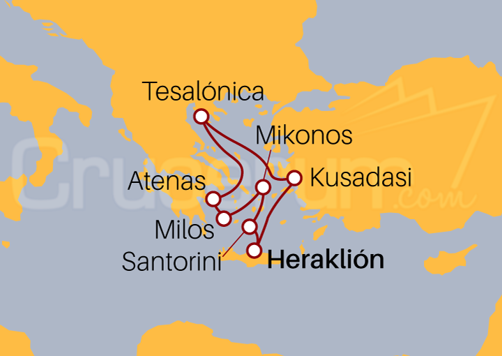 Itinerario Crucero Islas Griegas y Turquía