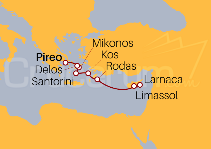 Itinerario Crucero Islas Griegas y Chipre