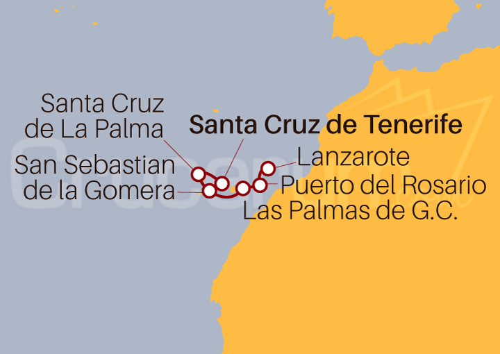 Itinerario Crucero Canarias, la Eterna Primavera