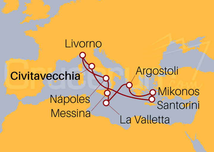Itinerario Crucero Islas Griegas desde Roma