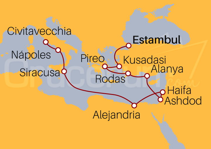 Itinerario Crucero De Estambul a Roma