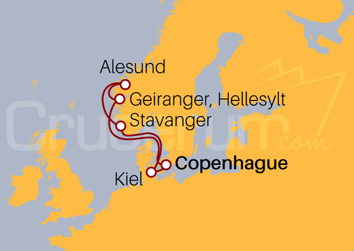 Itinerario Crucero Fiordos Noruegos desde Copenhague I