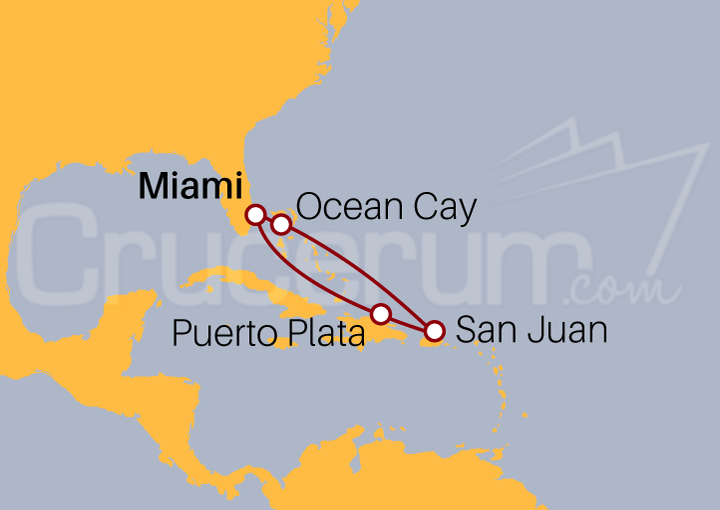 Itinerario Crucero República Dominicana y Puerto Rico