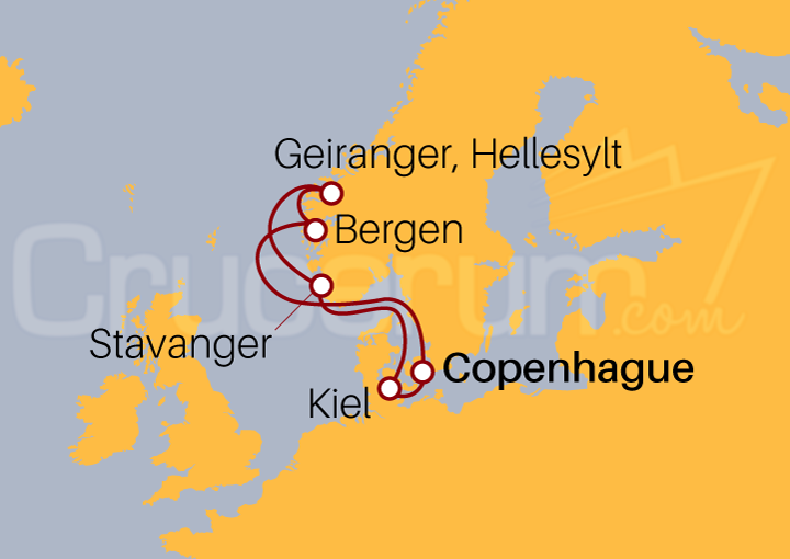 Itinerario Crucero Fiordos Noruegos 2024 III