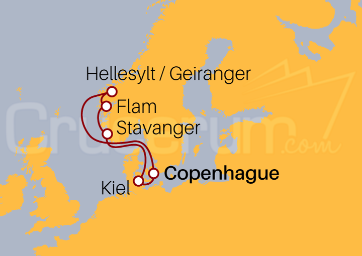 Itinerario Crucero Fiordos 2024 desde Copenhague I