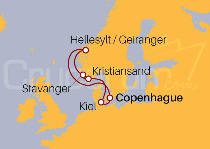 Itinerario Crucero Fiordos Noruegos