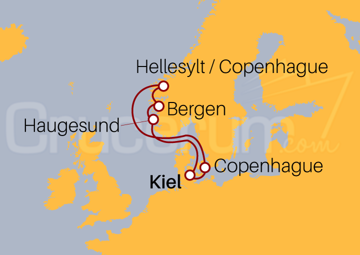Itinerario Crucero Fiordos Noruegos desde Kiel II