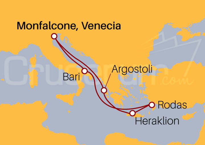 Itinerario Crucero Islas Griegas desde Monfalcone